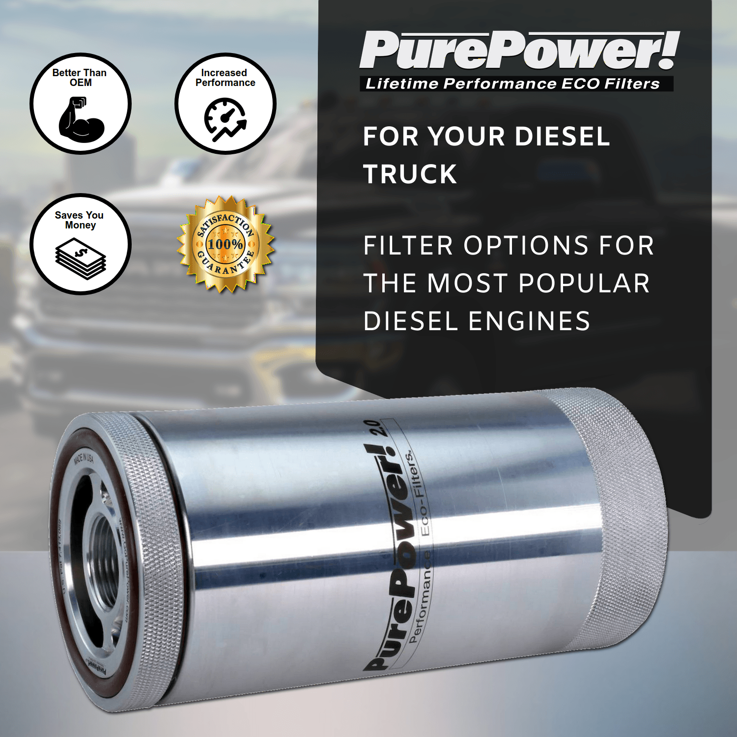 Diesel truck lifetime oil filters